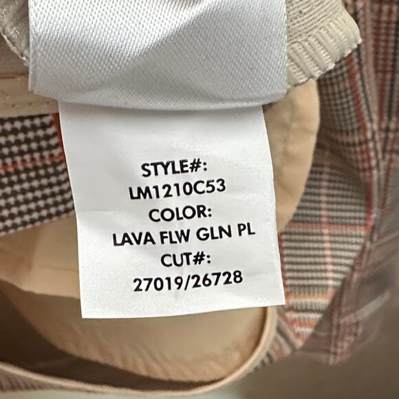 LIVERPOOL Glen Plaid Boyfriend Blazer Orange Brown Autumnal Sz XL {3Y2} - Picture 7 of 7